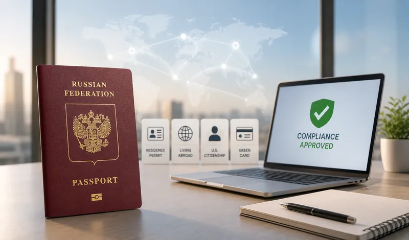 Executive Order document, passports and OFAC notes — illustration for the US sanctions explainer