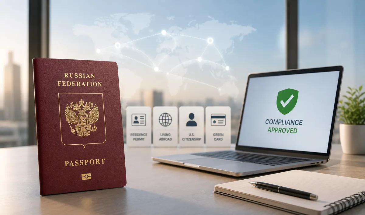 Executive Order document, passports and OFAC notes — illustration for the US sanctions explainer